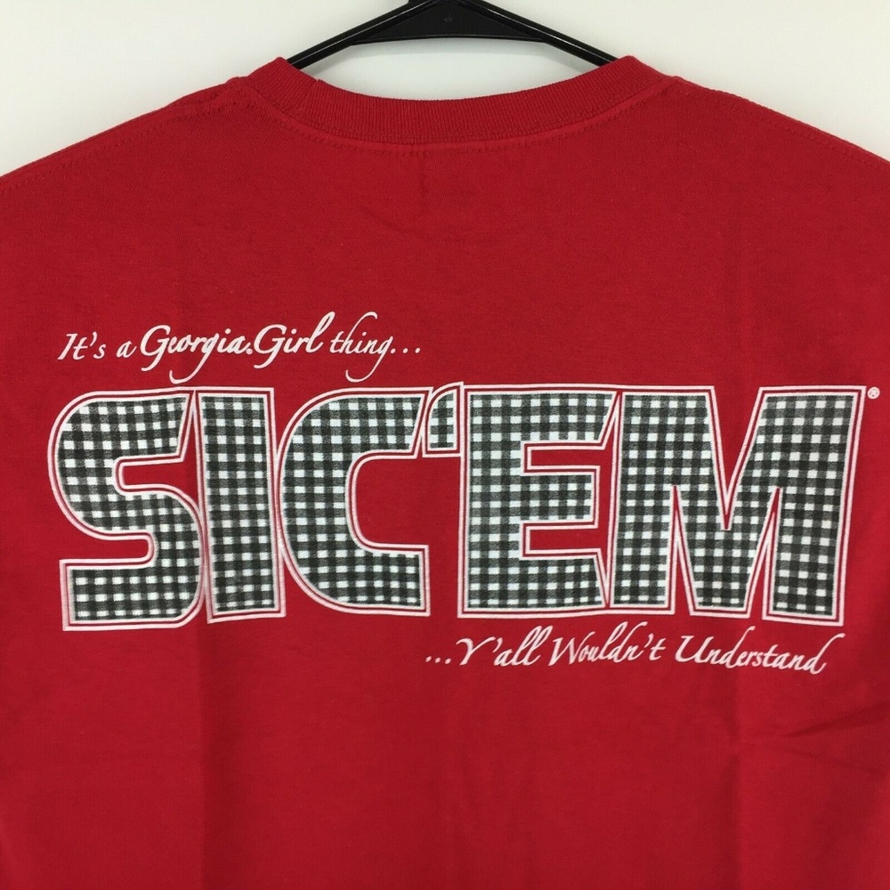 Georgia Bulldogs T-Shirt Checkered Sicem Yall Tee